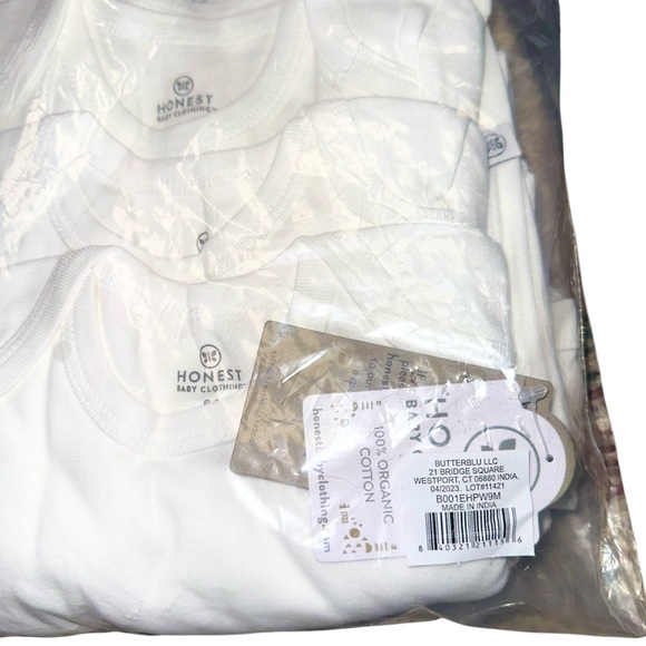 New HonestBaby 10-pack Short Sleeve Bodysuits One-piece 100% Organic Cotton - Picture 4 of 4